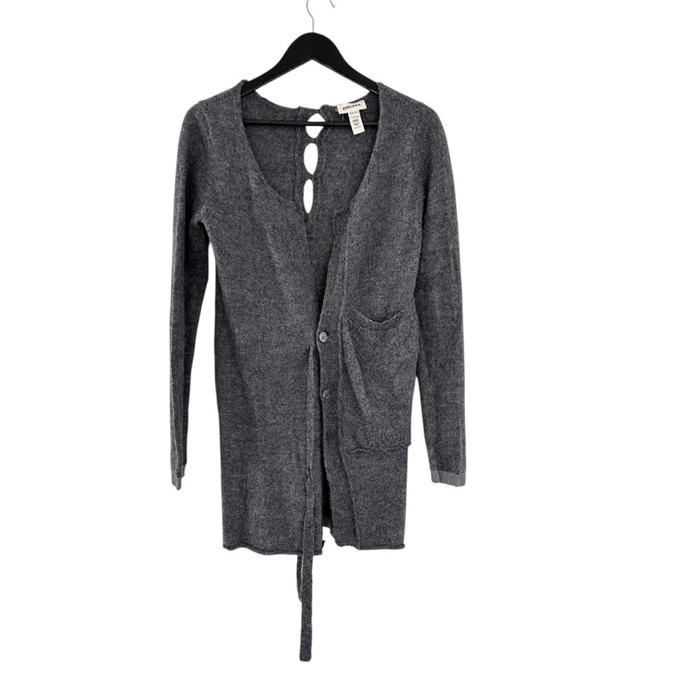 Diesel 100% Alpaca Y2K Cardigan Sweater Grey Medium
